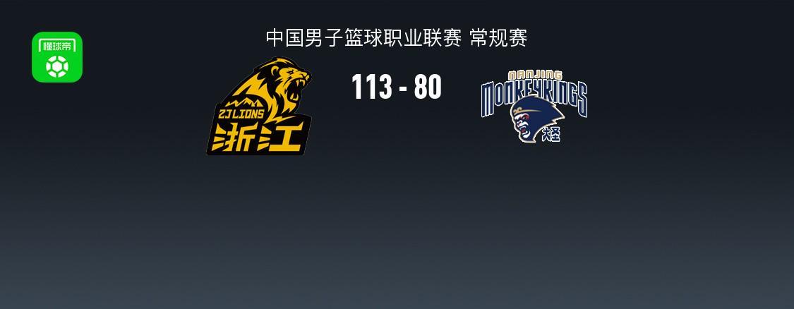 九游体育平台-广厦113-80大胜同曦，塔克33+9，桑普森22+8